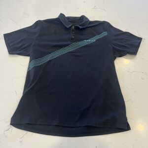 Oakley Polo Shirt Mens XL Black Logo Retro 90s Striped Short Sleeve EUC